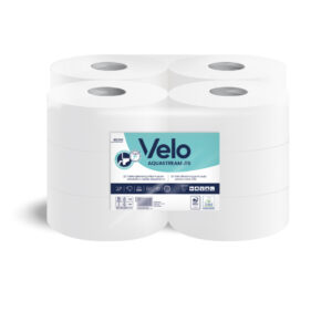 CARTA IGIENICA JUMBO PURA CELLULOSA "AQUASTREAM"
